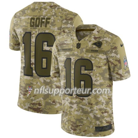 Maillot Homme Los Angeles Rams Jared Goff 16 Nike Salute to Service